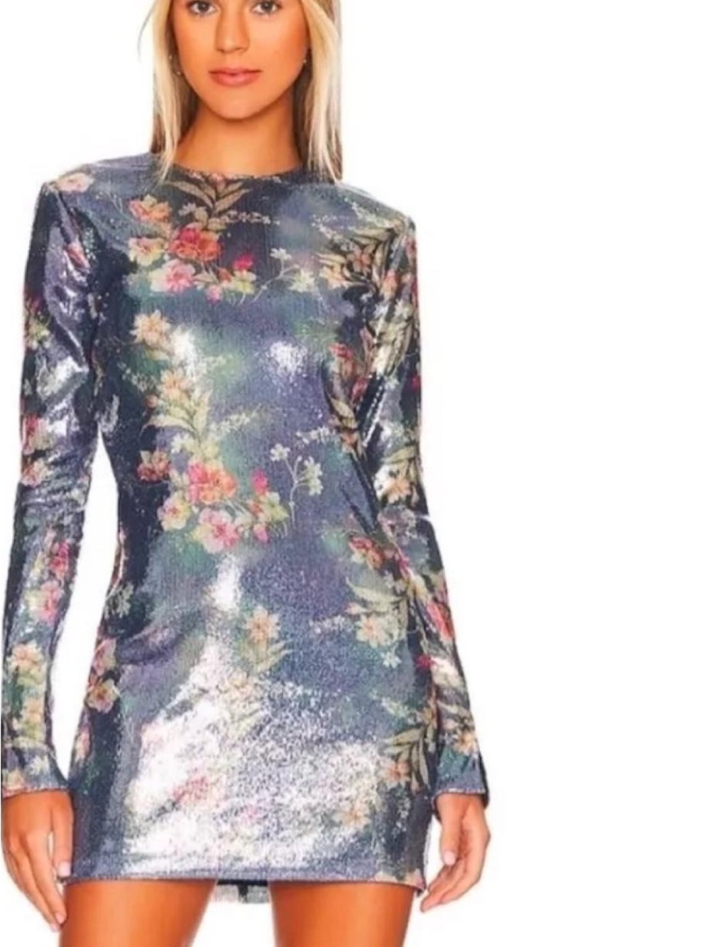 Amanda Uprichard Floral Sequin Mini Dress